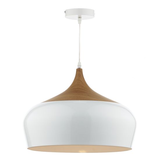 där lighting Gaucho 1 Light Pendant White Large