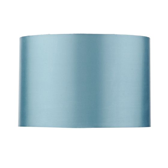 där lighting Guru Blue Faux Silk Drum Shade 33cm