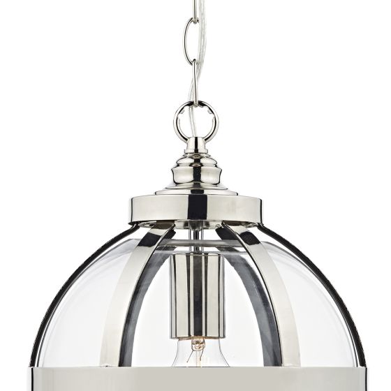 Där Lighting Heath 1 Light Pendant Polished Nickel