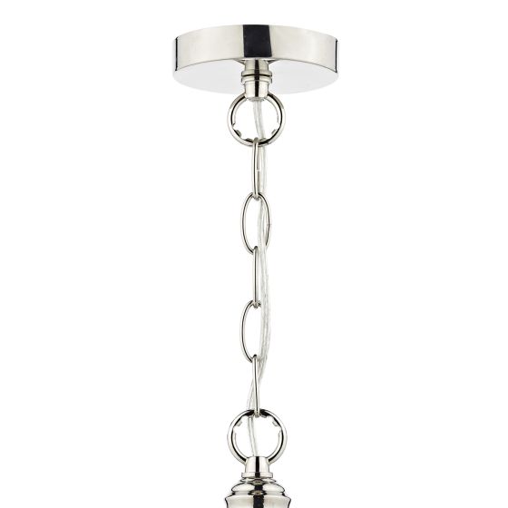 Där Lighting Heath 1 Light Pendant Polished Nickel