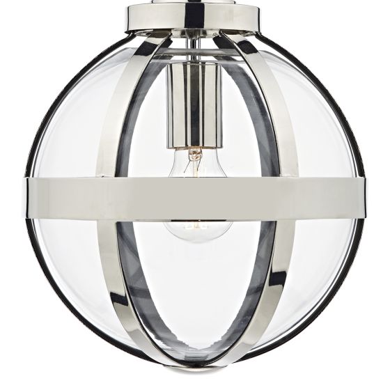 där lighting Heath 1 Light Pendant Polished Nickel