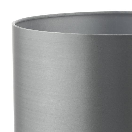 Där Lighting Hilda Grey Faux Silk Drum Shade 12cm