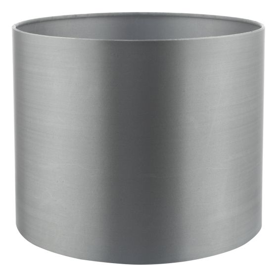 där lighting Hilda Grey Faux Silk Drum Shade 12cm