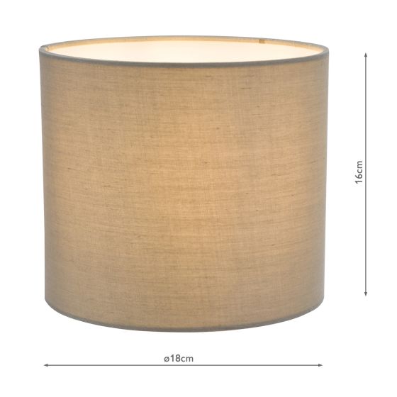 Där Lighting Ilona Grey Cotton Drum Shade 18cm