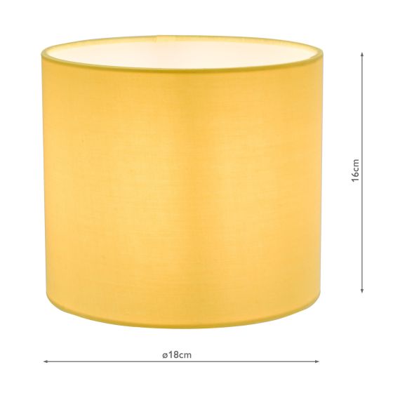 Där Lighting Ilona Yellow Cotton Drum Shade 18cm