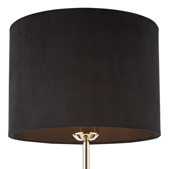 Där Lighting Jillian Black Velvet Drum Shade 23cm