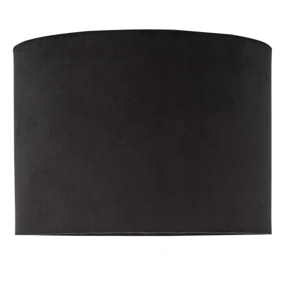 där lighting Jillian Black Velvet Drum Shade 23cm