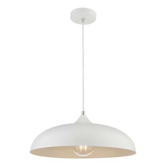 där lighting Kaelan 1 Light Single Pendant White