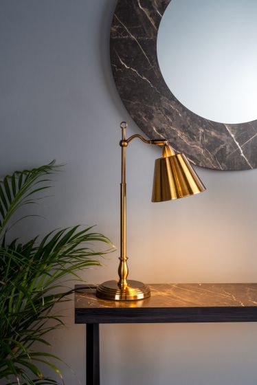 Där Lighting Kempten Task Table Lamp Antique Brass