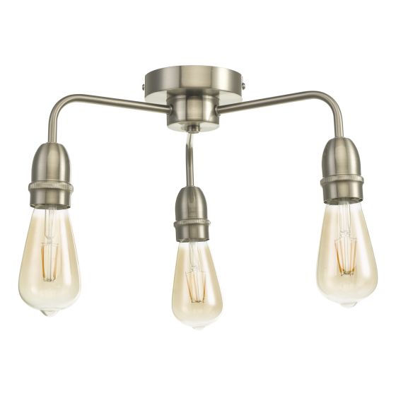 Där Lighting Kiefer 3 Light Flush Satin Chrome