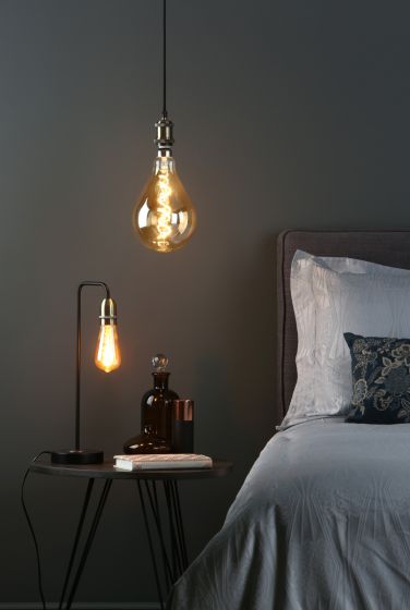 Där Lighting Kiefer Table Lamp Black & Antique Brass