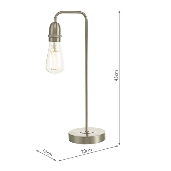 Där Lighting Kiefer Table Lamp Satin Chrome
