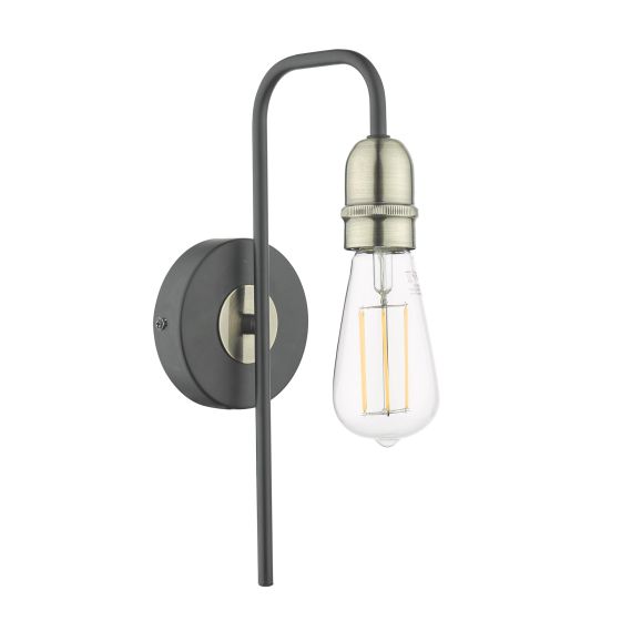 Där Lighting Kiefer Wall Light Black & Antique Brass