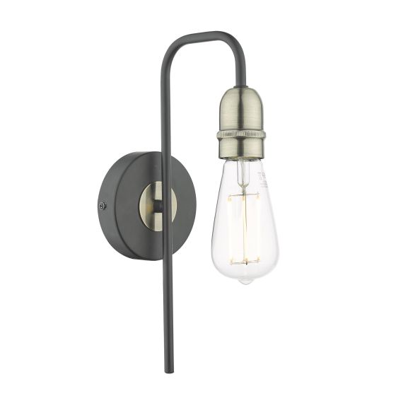 där lighting Kiefer Wall Light Black & Antique Brass