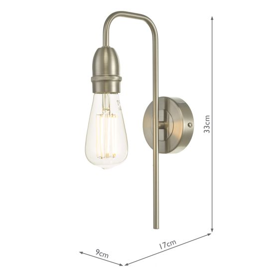 Där Lighting Kiefer Wall Light Satin Chrome