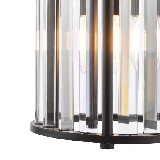 Där Lighting Kiran Pendant Satin Black And Crystal