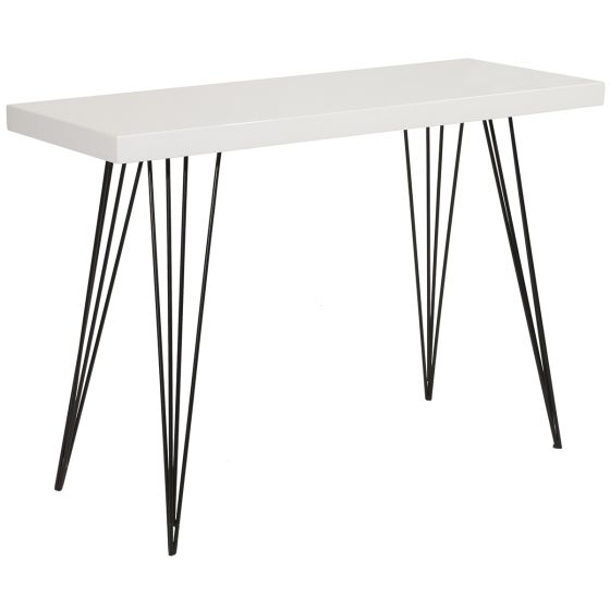 Där Lighting Leland Console Table Gloss White Top