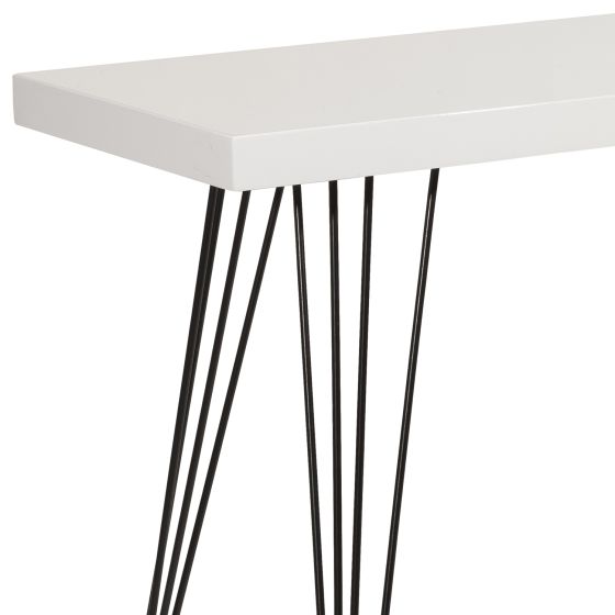 där lighting Leland Console Table Gloss White Top