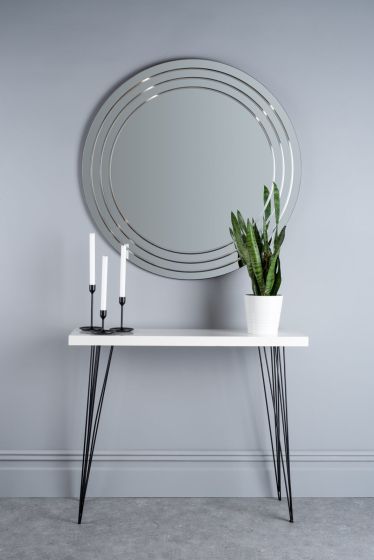 Där Lighting Meora Round Bevelled Mirror 100cm