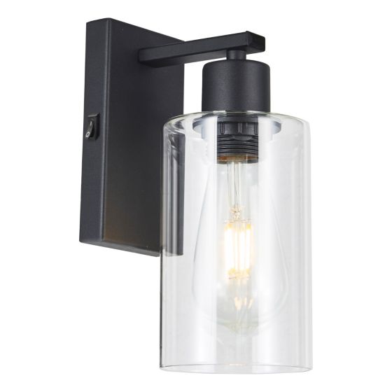 där lighting Miu Wall Light Matt Black Glass