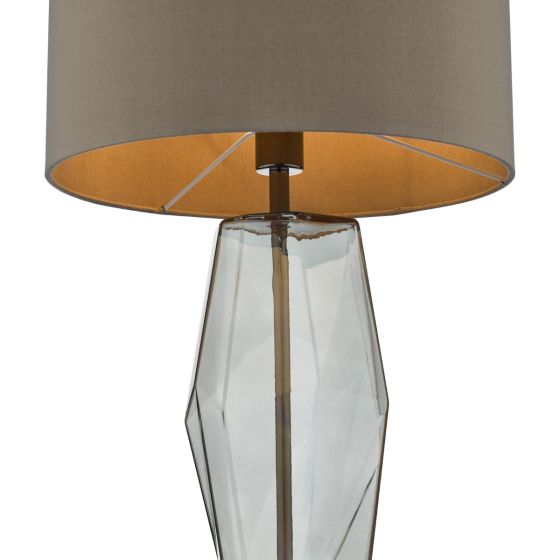 Där Lighting Mubina Grey Faux Silk Drum Shade 30cm