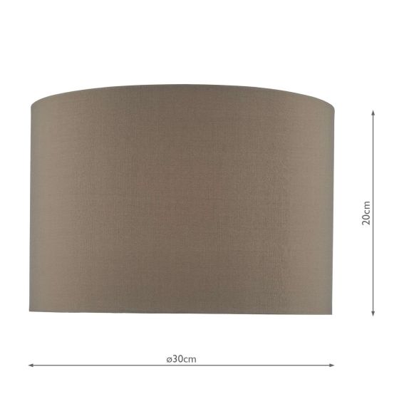 Där Lighting Mubina Grey Faux Silk Drum Shade 30cm
