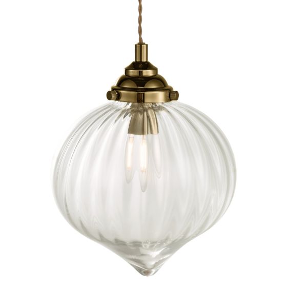 Där Lighting Mya Pendant Antique Brass Glass