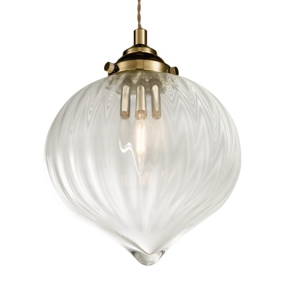 Där Lighting Mya Pendant Antique Brass Glass