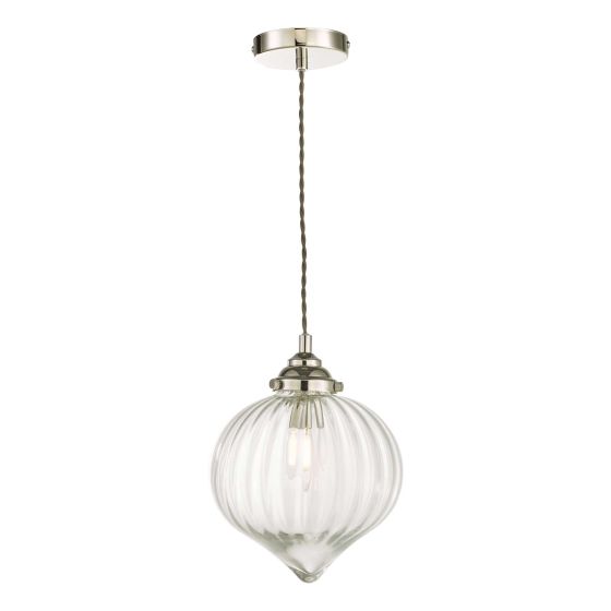 där lighting Mya Pendant Polished Nickel Glass