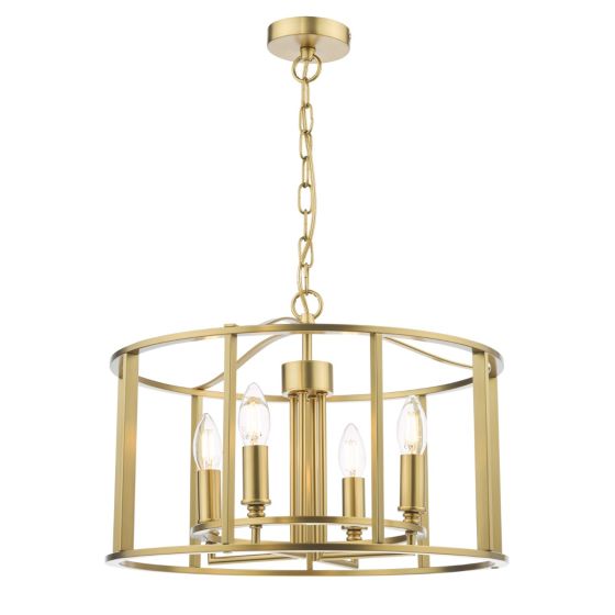 där lighting Myka 4 Light Pendant Brushed Bronze