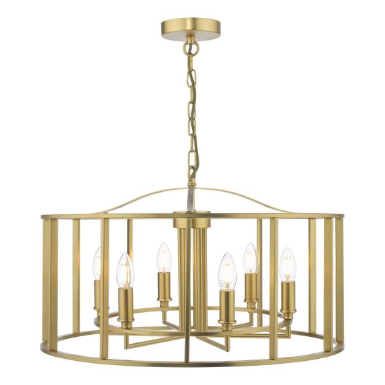 där lighting Myka 6 Light Pendant Brushed Bronze