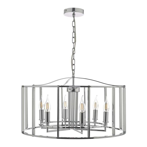 Där Lighting Myka 6 Light Pendant Polished Chrome