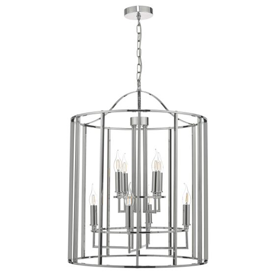 Där Lighting Myka 8lt Lantern Polished Chrome