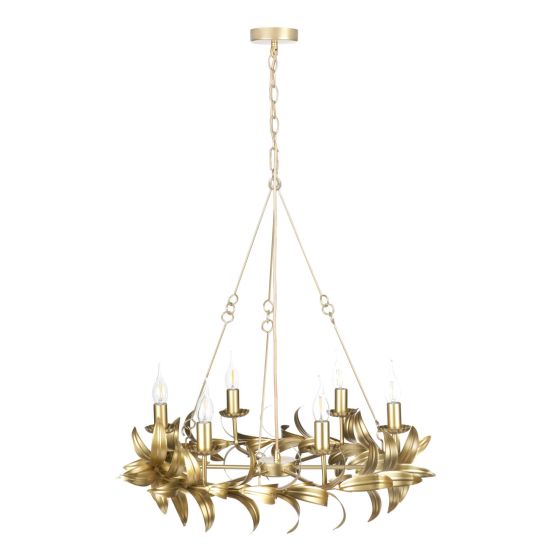 Där Lighting Nadria 6 Light Pendant Satin Gold
