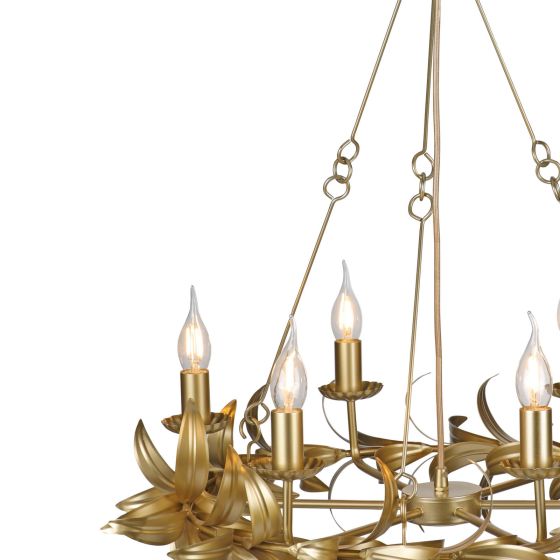 Där Lighting Nadria 6 Light Pendant Satin Gold