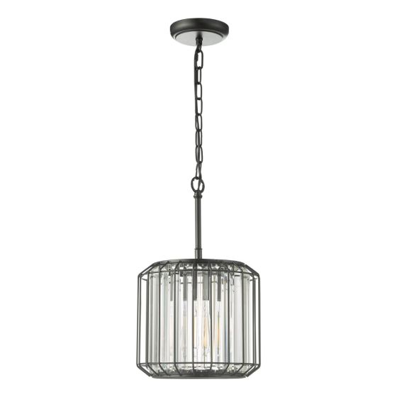 Där Lighting Naeva Pendant Satin Black & Crystal