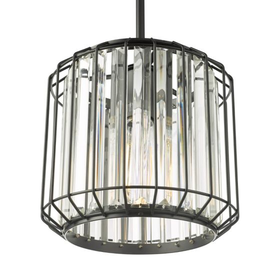 Där Lighting Naeva Pendant Satin Black & Crystal