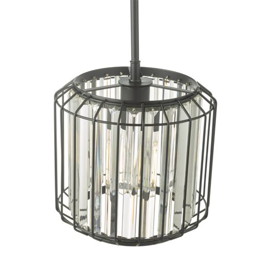 Där Lighting Naeva Pendant Satin Black & Crystal