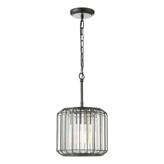 där lighting Naeva Pendant Satin Black & Crystal