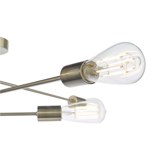 Där Lighting Neve 6 Light Flush Antique Brass
