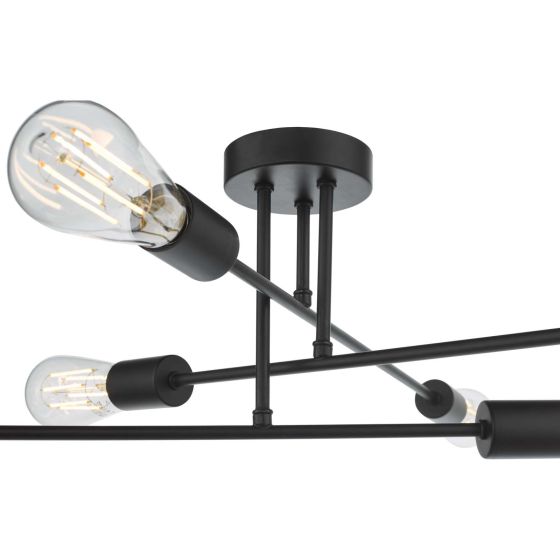 Där Lighting Neve 6 Light Flush Matt Black