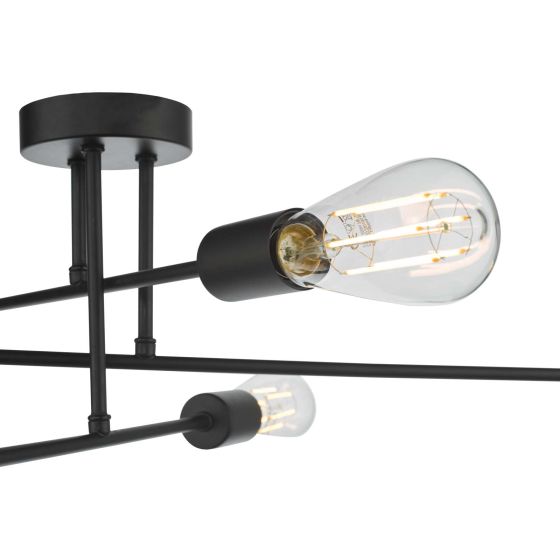 Där Lighting Neve 6 Light Flush Matt Black