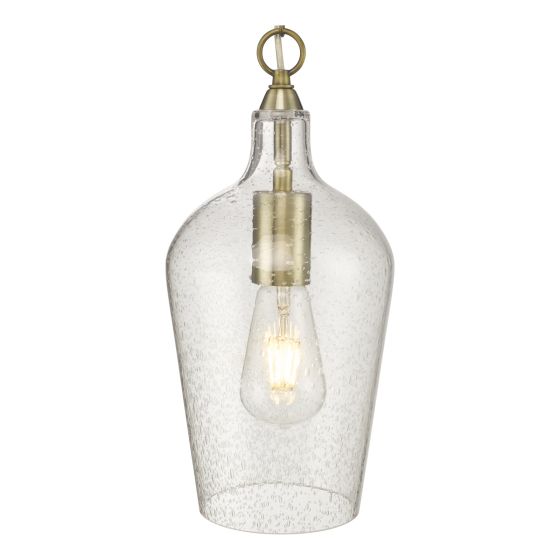 Där Lighting Nida Pendant Antique Brass Glass
