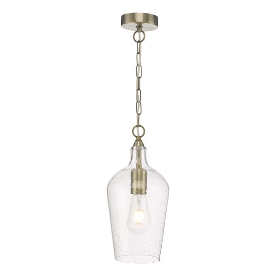 där lighting Nida Pendant Antique Brass Glass