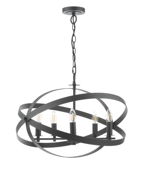 Där Lighting Nitya 5 Light Pendant Matt Black
