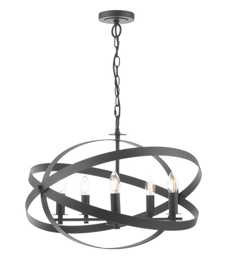 där lighting Nitya 5 Light Pendant Matt Black