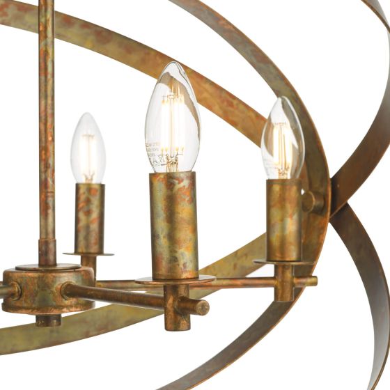 Där Lighting Nitya 5 Light Pendant Mottled Copper