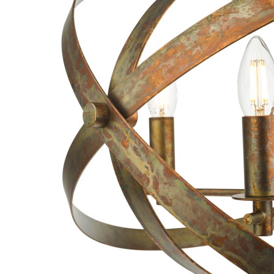 Där Lighting Nitya 5 Light Pendant Mottled Copper