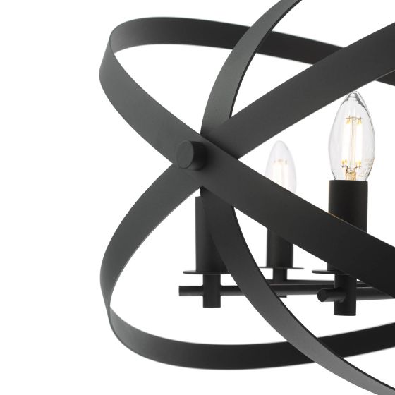 Där Lighting Nitya 8 Light Pendant Matt Black