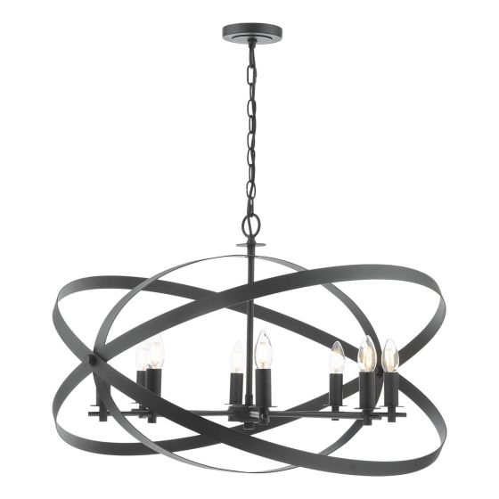 där lighting Nitya 8 Light Pendant Matt Black
